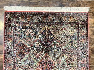 Karastan Rug 5.9 x 9, Multicolor Panel Kirman Rug #717, Wool Original Karastan Collection 700 Series, Vintage Karastan Area Rug