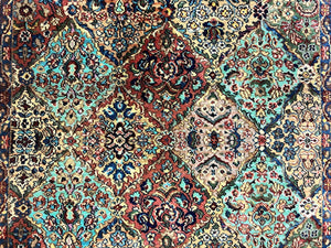 Karastan Rug 4x6 Multicolor Panel Kirman Rug #717, Wool Karastan Carpet, Original Collection 700 Series, Vintage, Rare Size