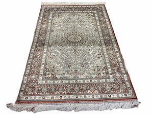 4' X 6' Vintage Fine Handmade Chinese Oriental Silk Rug 400 KPSI Wow