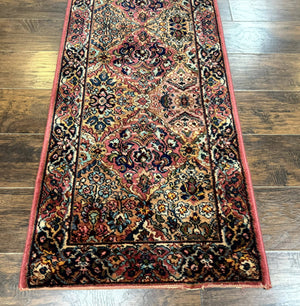 Karastan Runner Rug 2x9, Multicolor Panel Kirman Runner #717, Wool Pile, Original 700 Series, Vintage, Skinny Runner 2 x 9, Rare