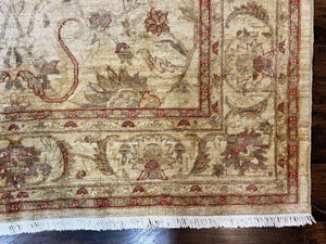 Peshawar Rug 6 x 9.6, Pakistani Chobi Carpet, Neutral Colors, Vintage Rug for Modern Home, Handmade Wool Rug, Beige