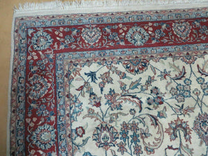 6' X 9' Vintage Handmade Fine Chinese Floral Oriental Wool Rug Carpet Beige