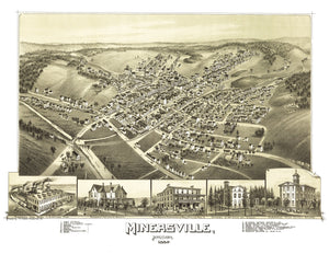 Vintage Map of Minersville, Pennsylvania 1889