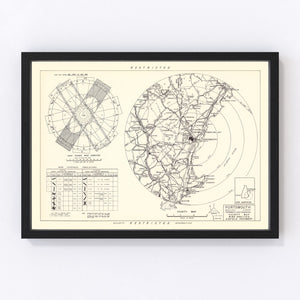 Vintage Map of the Portsmouth Municipal Airport Vicinity, 1951