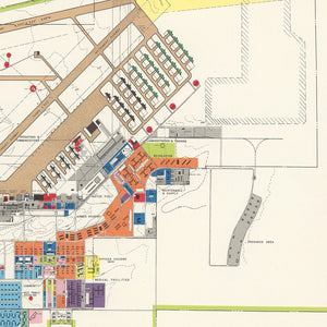 Vintage Map of Rapid City Air Force Base, 1952