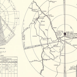 Vintage Map of the Rapid City Air Force Base Vicinity, 1952