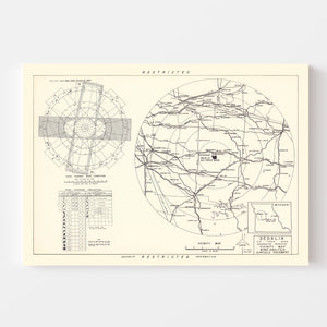 Vintage Map of the Sedalia Air Force Base Vicinity, 1951