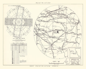 Vintage Map of the Sedalia Air Force Base Vicinity, 1951