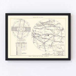 Vintage Map of the Sedalia Air Force Base Vicinity, 1951
