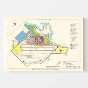 Vintage Map of Turner Air Force Base, 1951
