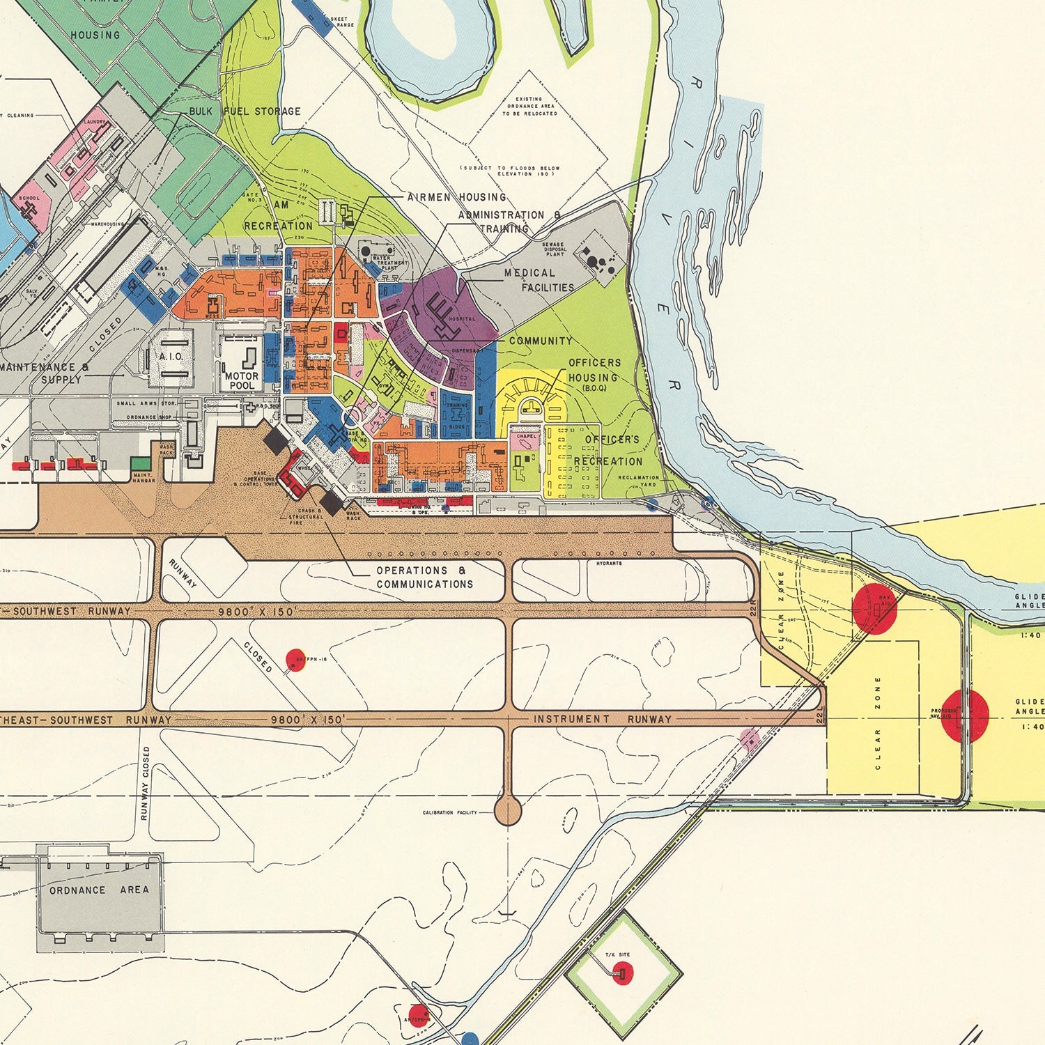 Vintage Map of Turner Air Force Base, 1951