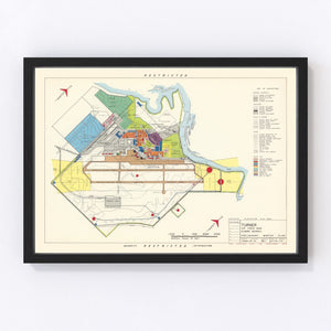 Vintage Map of Turner Air Force Base, 1951