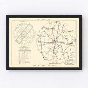 Vintage Map of the Turner Air Force Base Vicinity, 1951