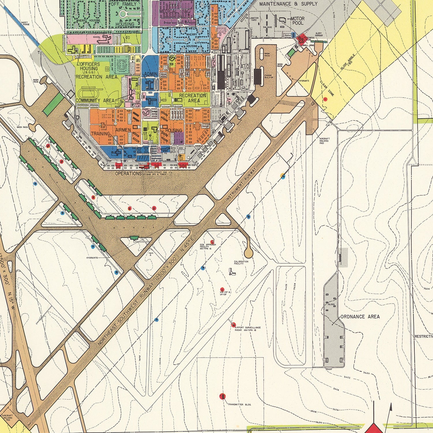 Vintage Map of Walker Air Force Base, 1951