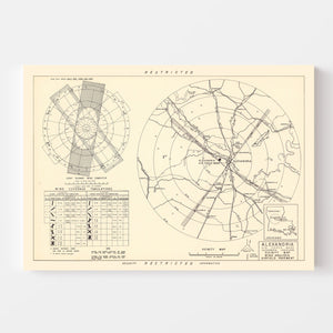Vintage Map of the Alexandria Air Force Base Vicinity, 1952