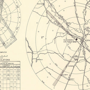 Vintage Map of the Alexandria Air Force Base Vicinity, 1952