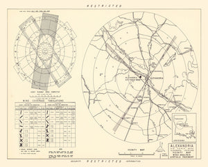 Vintage Map of the Alexandria Air Force Base Vicinity, 1952