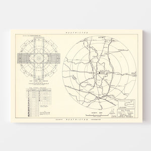 Vintage Map of the Altus Municipal Airport Vicinity, 1952