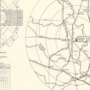 Vintage Map of the Altus Municipal Airport Vicinity, 1952