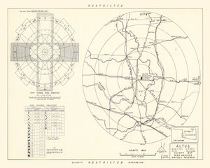 Vintage Map of the Altus Municipal Airport Vicinity, 1952