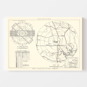 Vintage Map of the Ardmore Municipal Airport Vicinity, 1952