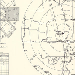 Vintage Map of the Ardmore Municipal Airport Vicinity, 1952