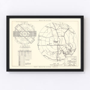 Vintage Map of the Ardmore Municipal Airport Vicinity, 1952