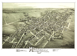 Vintage Map of Montrose, Pennsylvania 1890