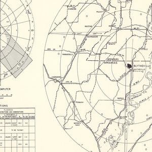 Vintage Map of the Blytheville Municipal Airport Vicinity, 1952