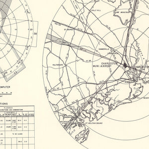 Vintage Map of the Charleston Municipal Airport Vicinity, 1952