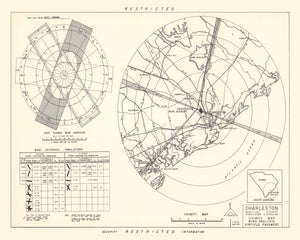 Vintage Map of the Charleston Municipal Airport Vicinity, 1952