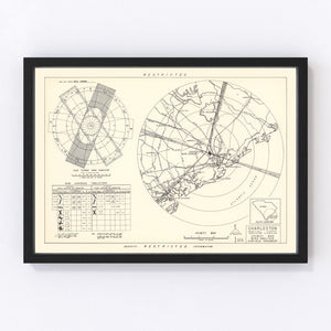 Vintage Map of the Charleston Municipal Airport Vicinity, 1952