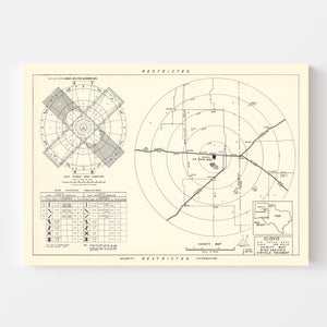 Vintage Map of the Clovis Air Force Base Vicinity, 1952