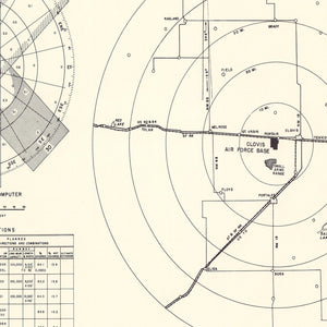 Vintage Map of the Clovis Air Force Base Vicinity, 1952