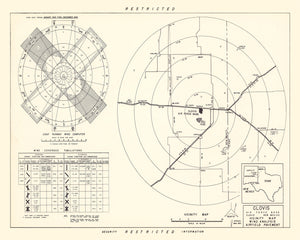 Vintage Map of the Clovis Air Force Base Vicinity, 1952