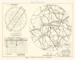 Vintage Map of the Donaldson Air Force Base Vicinity, 1952