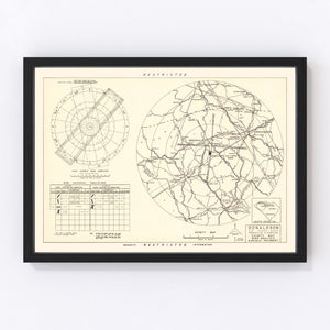 Vintage Map of the Donaldson Air Force Base Vicinity, 1952
