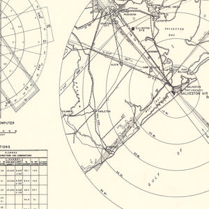 Vintage Map of the Galveston Air Force Base Vicinity, 1952