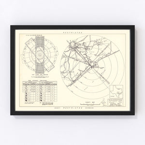 Vintage Map of the Galveston Air Force Base Vicinity, 1952