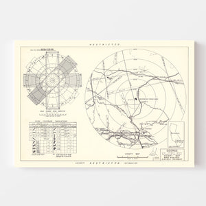 Vintage Map of the George Air Force Base Vicinity, 1952