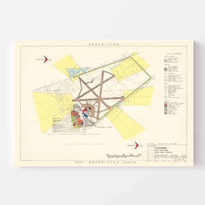 Vintage Map of Godman Air Force Base, 1951
