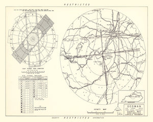 Vintage Map of the Godman Air Force Base Vicinity, 1951