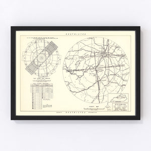 Vintage Map of the Godman Air Force Base Vicinity, 1951