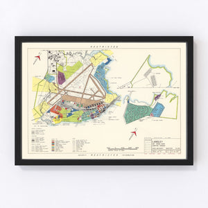Vintage Map of Langley Air Force Base, 1951