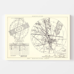Vintage Map of the Langley Air Force Base Vicinity, 1951