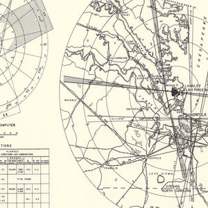 Vintage Map of the Langley Air Force Base Vicinity, 1951