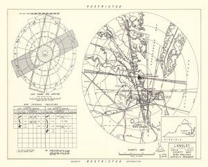 Vintage Map of the Langley Air Force Base Vicinity, 1951