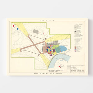 Vintage Map of Larson Air Force Base, 1951