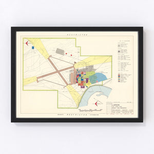 Vintage Map of Larson Air Force Base, 1951
