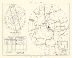 Vintage Map of the Larson Air Force Base Vicinity, 1951